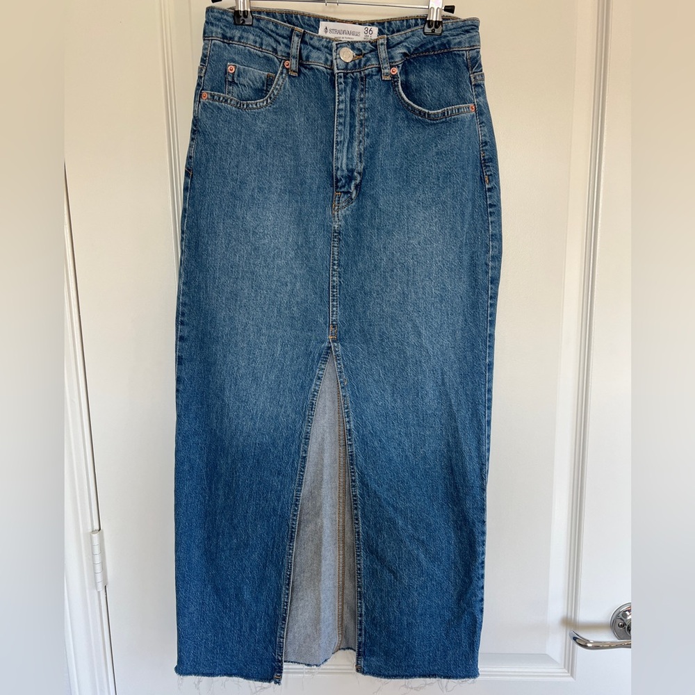 Stradivarius Long Denim Skirt